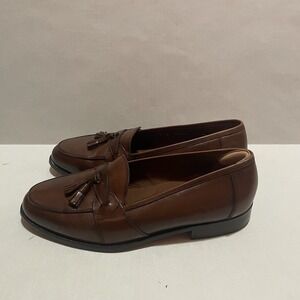 E.T. Wright Men's Brown Leather Kiltie Tassel Loafers Made In Italy Size 11 XW
